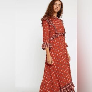 Free People Calico Skies Midi Dress Size Small